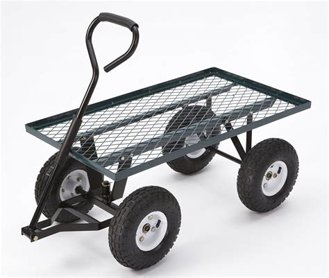 Farm And Ranch Fr100f Steel Flatbed Utility Cart With Padded Pull