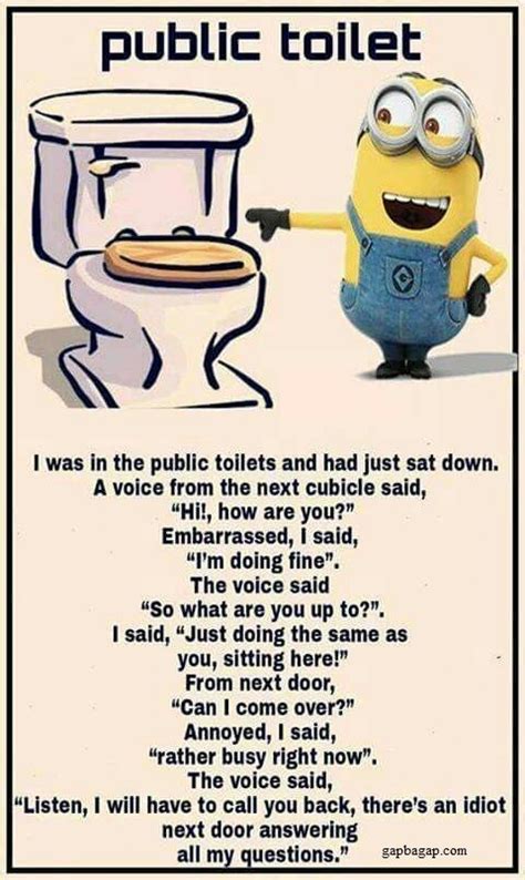 funny minion joke about public toilets funny minion memes funny minion pictures jokes images