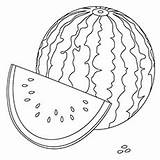 Watermelon Coloring Pages Cartoon sketch template