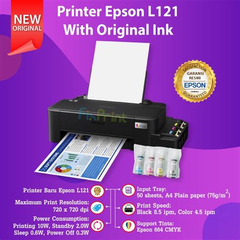 jual printer epson l121 a4 ink tank printer epson l121 l 121 pengganti
