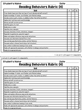 grade guided reading checklists  rubrics tpt
