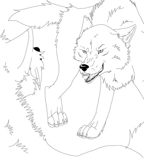 sketches  wolves fighting coloring pages