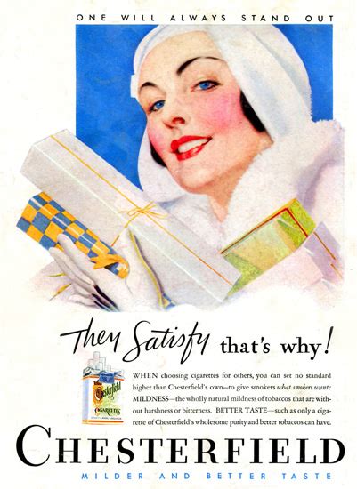 chesterfield cigarettes t girl 1933 mad men art vintage ad art collection