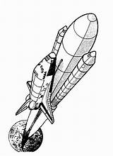 Spacecraft Rocket sketch template