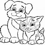 Coloring Pages Cat Printable Kids Colouring Dog Amp Cats Dogs Color 13th June Cute sketch template