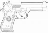 Beretta Pistola Glock Handgun Waffen Malvorlagen Ausmalbilder Boyama Printable Armas Fuego Bereta sketch template