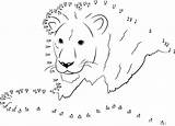 Lion Dot Template Dots Connect Worksheet Printable Kids Animal Calm Templates Animals Print sketch template