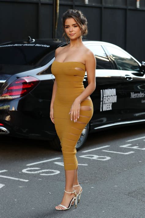 Demi Rose Mawby In Tight Dress Out At London Fashion Week