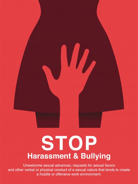 sexual harassment and workplace bullying concept poster premium vector