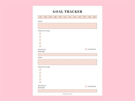 goals tracker   list monthly planner template  planner