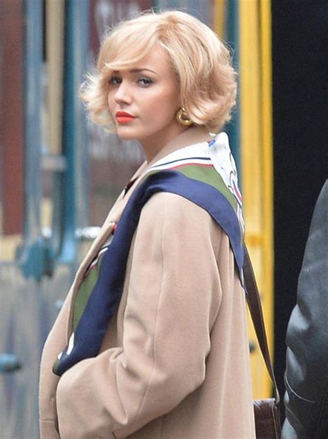 michelle keegan stuns in blonde wig on set of tina and