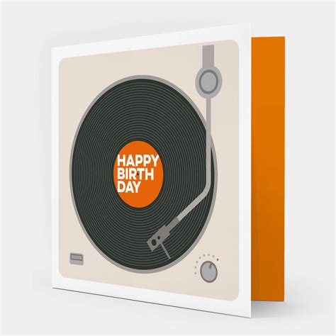happy birthday record player card by showler and showler