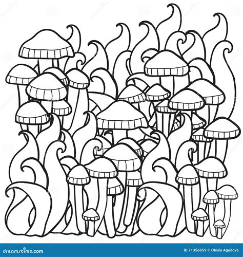 mushrooms   forest stock vector illustration  grass