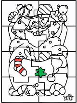 Puzzle Babbo Colorare Puzzel Kerstman Claus Lavori Manuali Weihnachtsmann Kerst Nukleuren Colpi Anzeige Knutselen Advertentie Voorbeeldsjabloon sketch template