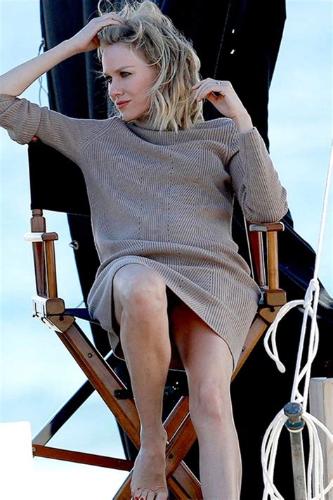 Naomi Watts Filming A Commercial On Beach In Malibu