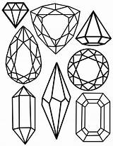 Gem Coloring Gems Jewel Diamanten Zeichnung Merry Freebie Diamant Ausmalen Gemstones Doodlecraftblog Cristais sketch template