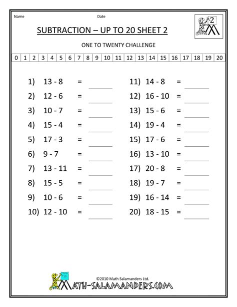 grade math worksheets mental subtraction     grade math