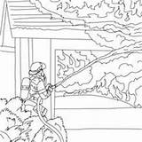 Fireman Fire Driving Truck Extinguishes Coloring Pages Hellokids sketch template