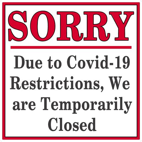 temporarily closed due  coivd  decal