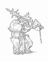 Ork Lineart Soldier sketch template