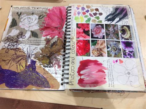 gcse art sketchbook layout