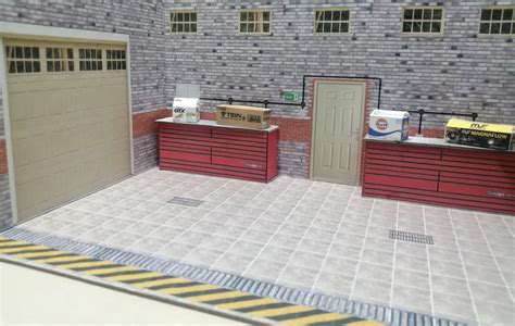 printable garage diorama