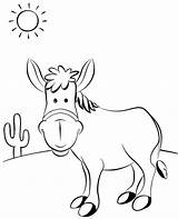 Donkey Coloring Funny Desert Kids Pages Twelve Children sketch template