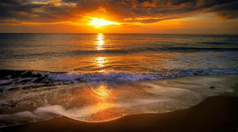 ocean waves  sunset  stock photo