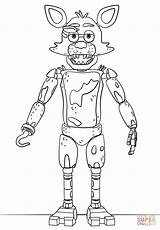 Coloring Foxy Fnaf Pages Toy Printable Drawing Paper sketch template