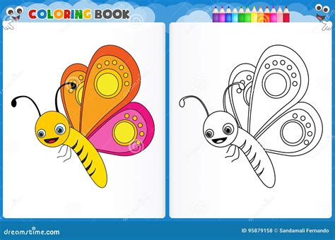 butterfly coloring page stock illustration illustration  homework