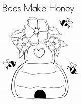 Coloring Honey Bees Make sketch template