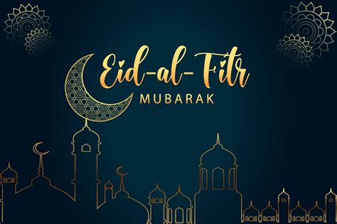 modern eid al fitr mubarak greeting card design  vector art