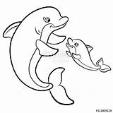 Dolphin Pages Coloring Baby Cute Getcolorings sketch template