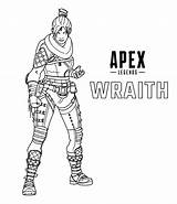 Apex Legends Wraith Coloring Pages Gibraltar Game Print Categories sketch template