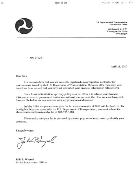 fraudulent  department  transportation letters circulating