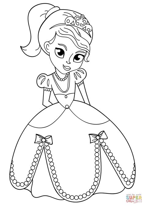 cute princess coloring page  printable coloring pages