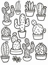 Coloring Cactus Downloadable sketch template
