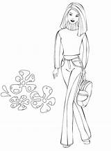 Barbie Coloring Pages Drawing Cartoon Printable Kids Movies Mermaid Girls Fanpop Drawings Clipart Dreamhouse Books Popular Star sketch template