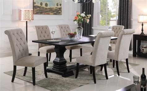 black finish solid wood double pedestal dining table mcferran