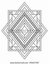 Pages Stock Medallion Elegant Line Coloring Adult Book Vector Shutterstock sketch template