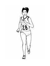 Coloring Running Marathon Woman Pages Athletics Color Printable Supercoloring sketch template