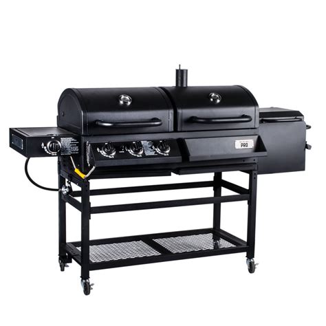 backyard pro portable outdoor gas  charcoal grill smoker assembled