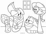 Coloring Veggie Tales Pages Christmas Kids Printable sketch template