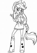 Applejack Equestria Girls Coloring Pages Pony Little Categories sketch template