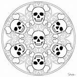 Mandala Coloring Halloween Pages Skull Template Kids Skeleton Sugar Imprimer Coloriage Color Skulls Ghost Munsters Printables sketch template