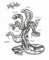 Snake Hydra sketch template