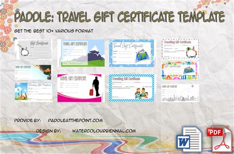 travel gift certificate template  templates  vrogueco