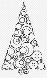 Christmas Tree Color Adult Coloring Book Clipart Abstract Circles Silhouette Pngkit sketch template