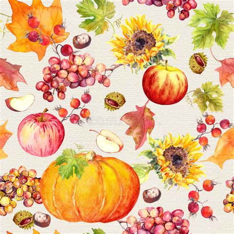 thanksgiving seamless background fruits vegetables pumpkin autumn