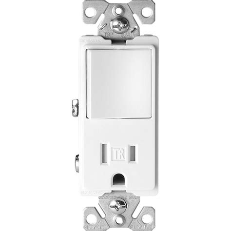 eaton  amp tamper resistant decorator combination single pole switch  receptacle white
